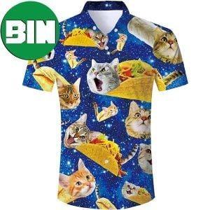 Blue Galaxy Taco Cat Funny Summer Hawaiian Shirt