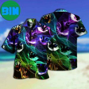 Cat Awesome Flash Neon Style Tropical Hawaiian Shirt