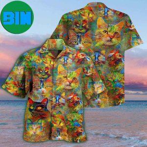Cat Beautiful Colorful Painting Tropical Hawaiian Shirt