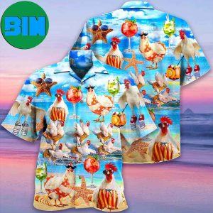 Chicken On The Beach Love Summer Tropical Hawaiian Shirt