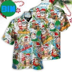 Christmas Santa Aloha Beach Vibe Tropical Hawaiian Shirt