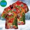 Christmas Rudolph Santa Claus Reindeer Snowman Light Art Style Summer Hawaiian Shirt