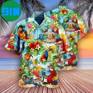 Cocktail And Parrots It’s Five Oclock Somewhere Style Summer Hawaiian Shirt