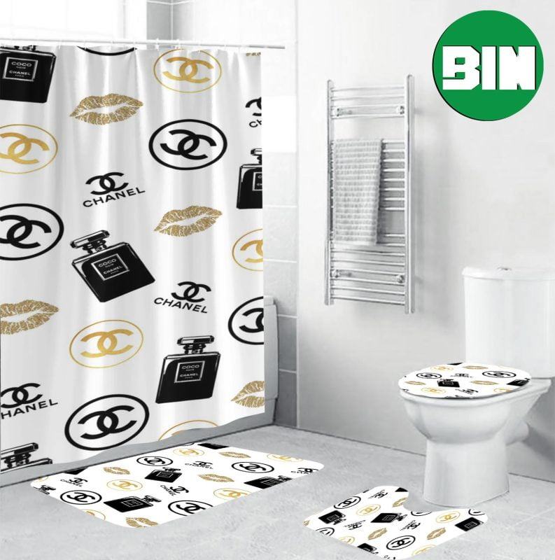 Coco Chanel Signature Accessories Bathroom Shower Curtain Set