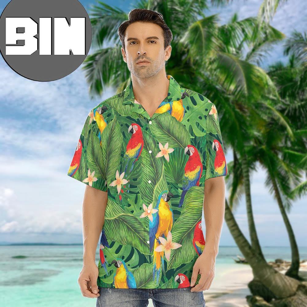Colorful Parrots Aloha Shirt Hawaiian Shirt