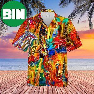 Colorful Saxophone Music Summer 2023 Hawaiian Shirt