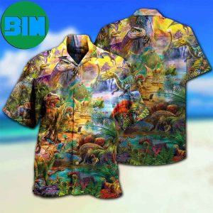 Dinosaur Colorful World Of Dinosaur Summer Hawaiian Shirt