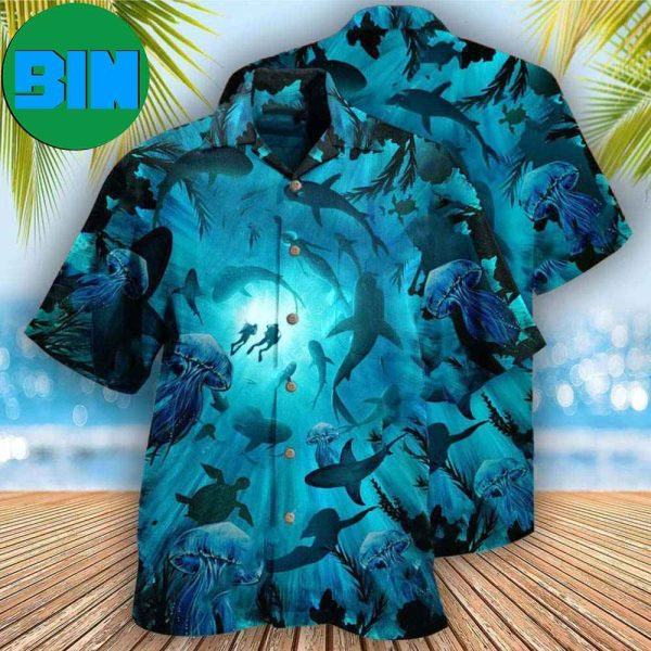 Diving Ocean Marine Biology Into The Sea Summer Hawaiian Shirt