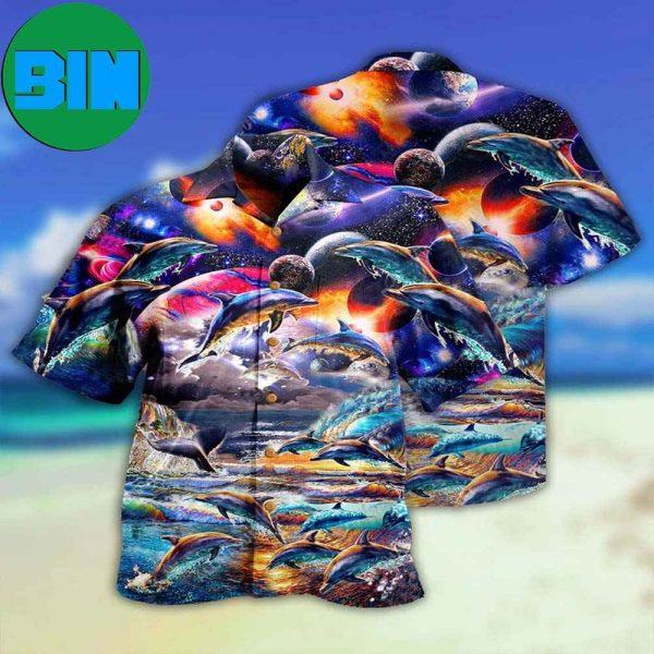 Dolphin Into The Mysterious Galaxy Summer Hawaiian Shirt