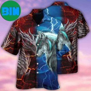 Dragon And Wolf Let’s Fight Tropical Hawaiian Shirt