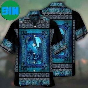 Dragon Blue Viking Pattern Summer Hawaiian Shirt