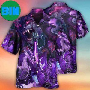 Dragon Dark Purple Lightning Art Style Summer Hawaiian Shirt
