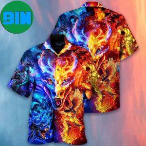 Dragon Fire And Water Love Life Tropical Hawaiian Shirt