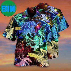 Dragon Neon Love Life Neon Style Tropical Hawaiian Shirt