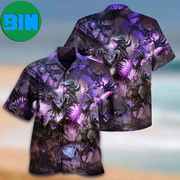 Dragon Purple Skull Love Life Tropical Hawaiian Shirt