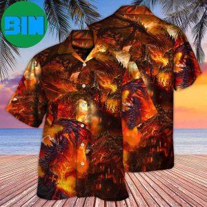 Dragon Red Style Tropical Hawaiian Shirt