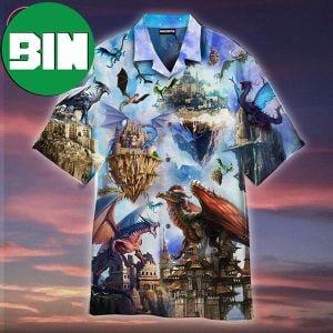 Dragons Are Flying Above The Castles Summer Hawaiian Shirt