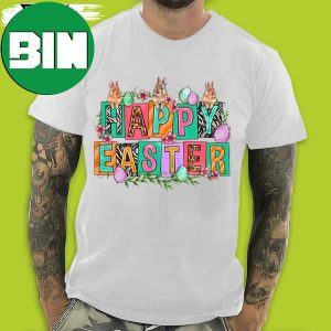 Easter Eggs Happy Easter 2023 With Plate Letters T-Shirt