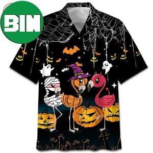 Flamingo Halloween Aloha Hawaiian Shirt