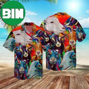 Funny GOAT Colorful Hawaiian Shirt