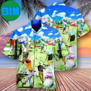 Golf Eat Sleep Golf Repeat Tropical Hawaiian Shirt