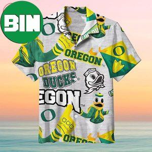 Grey Oregon Ducks Summer Hawaiian Shirt