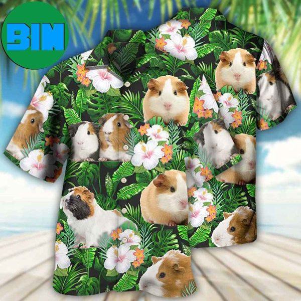 Guinea Pig Green Tropical Leaf Hawaiian Shirt