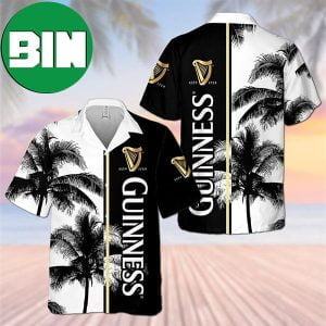 Guinness Palm Tree Black And White Summer Hawaiian Shirt