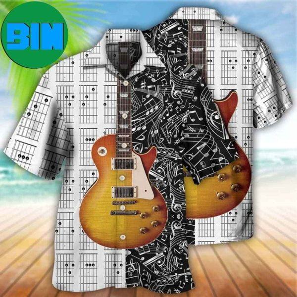 Guitar Bass Guitar Musician Tropical Hawaiian Shirt