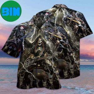 Guitar Music Get High With Music Dark Style Tropical Hawaiian Shirt