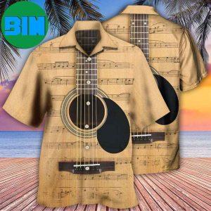 Guitar Retro Music Note Tropical Hawaiian Shirt