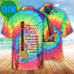 Hippie Believe In The Power Of Music Hippie Gnome Summer Hawaiian Shirt