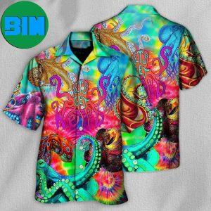 Hippie Let’s Get Octopus Tropical Hawaiian Shirt