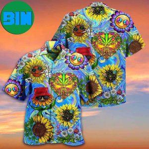 Hippie Sunflowers Stay Trippy Little Hippie Summer Hawaiian Shirt