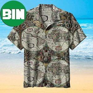 Historical Maps From Around The World Summer Hawaiian Shirt