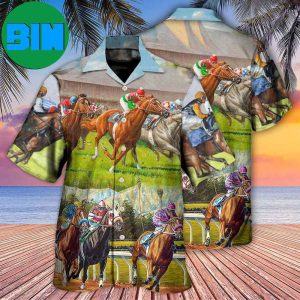 Horse Racing Don’t Look Back Tropical Hawaiian Shirt
