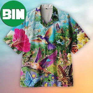 Hummingbird Bee Summer Tropical Hawaiian Shirt