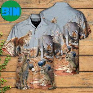 Lawn Bowling Kangaroo With Lawn Bowling Tropical Hawaiian Shirt