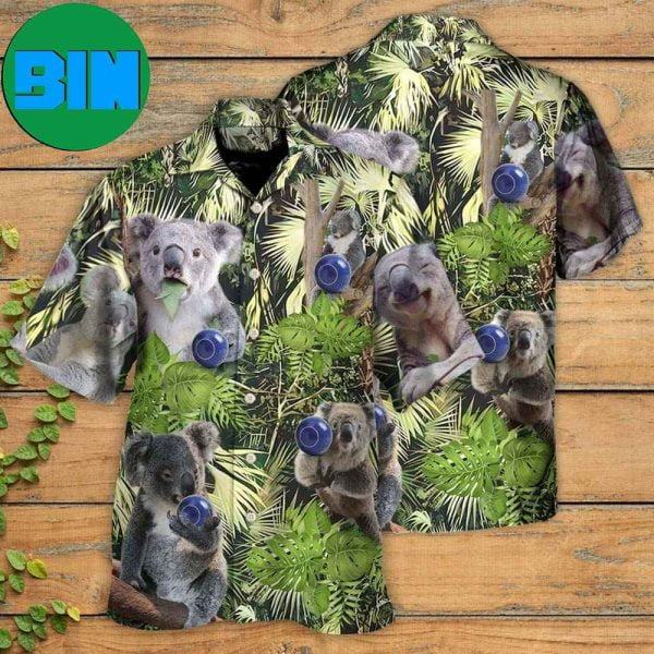 Lawn Bowling Koala In Jungle Play Lawn Bowling Summer Hawaiian Shirt