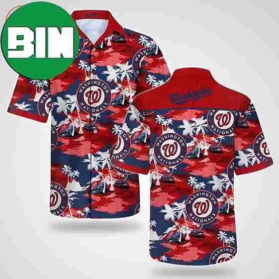 MLB Washington Nationals Palm Tree Summer Hawaiian Shirt - Binteez