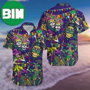 Mardi Gras Festival Clown Skull 2023 Summer Hawaiian Shirt