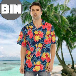 Matching Pooh Floral Aloha Shirt Hawaiian Shirt