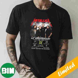 Metallica 42nd Anniversary 1981-2023 Signatures Thank You For The Memories T-Shirt