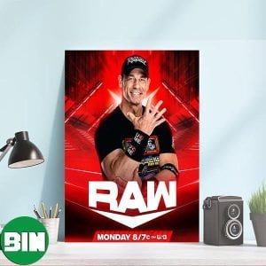 Monday Night Raw John Cena On WWE Raw Decorations Poster-Canvas