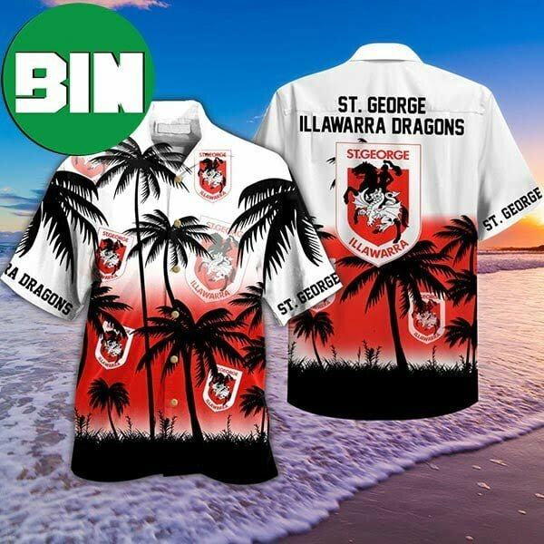 NRL St George Illawarra Dragons Summer Palm Tree Hawaiian Shirt