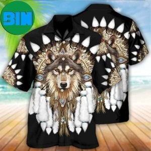 Native Wolf Summer Hawaiian Shirt