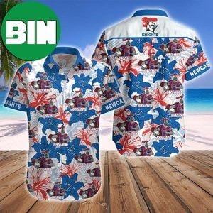 New Castle Knights Mascot Floral Summer Hawaiian Shirt