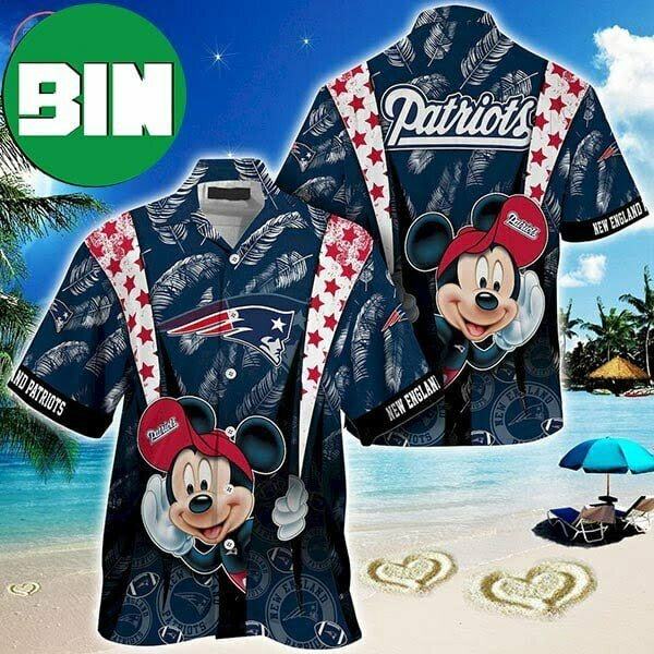 New England Patriots Mickey Mouse Disney Tropical Hawaiian Shirt