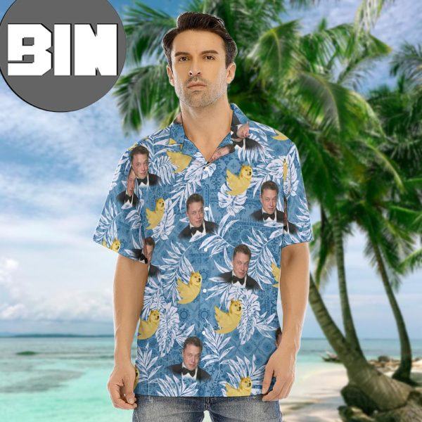 New Logo Twitter Meme Elon Musk Blue Hawaiian Shirt