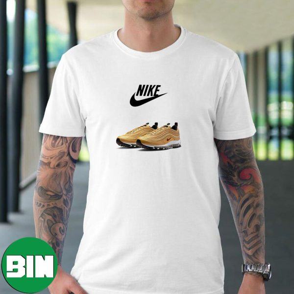 Nike Air Max 97 Metallic Gold Style T-Shirt